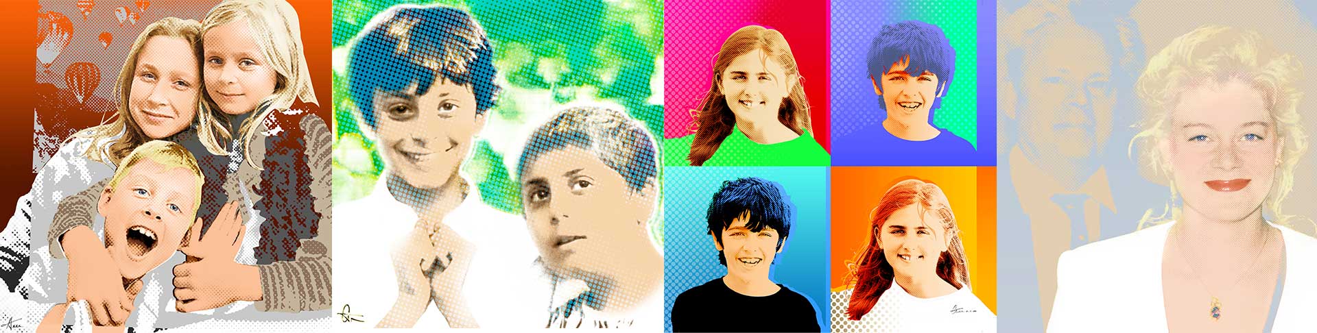 Compilation of childrens portraits
